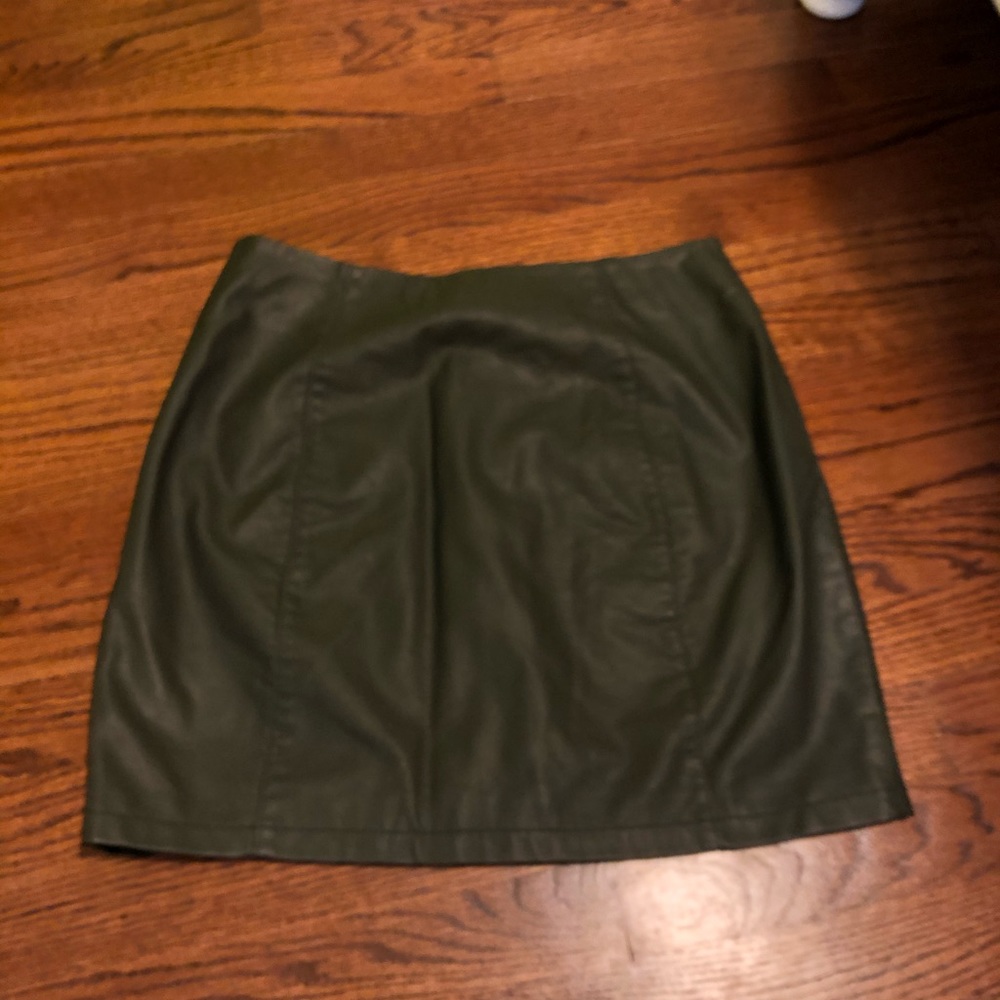 Free People Faux Leather Button-down Skirt - Picture 8 of 9